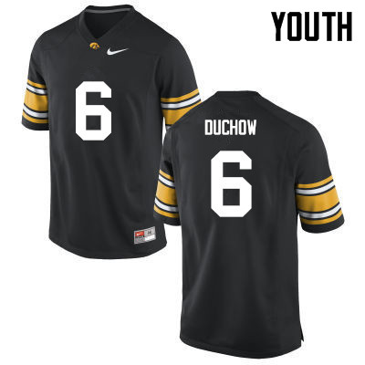 Youth Iowa Hawkeyes #6 Max Duchow College Football Jerseys-Black - Click Image to Close